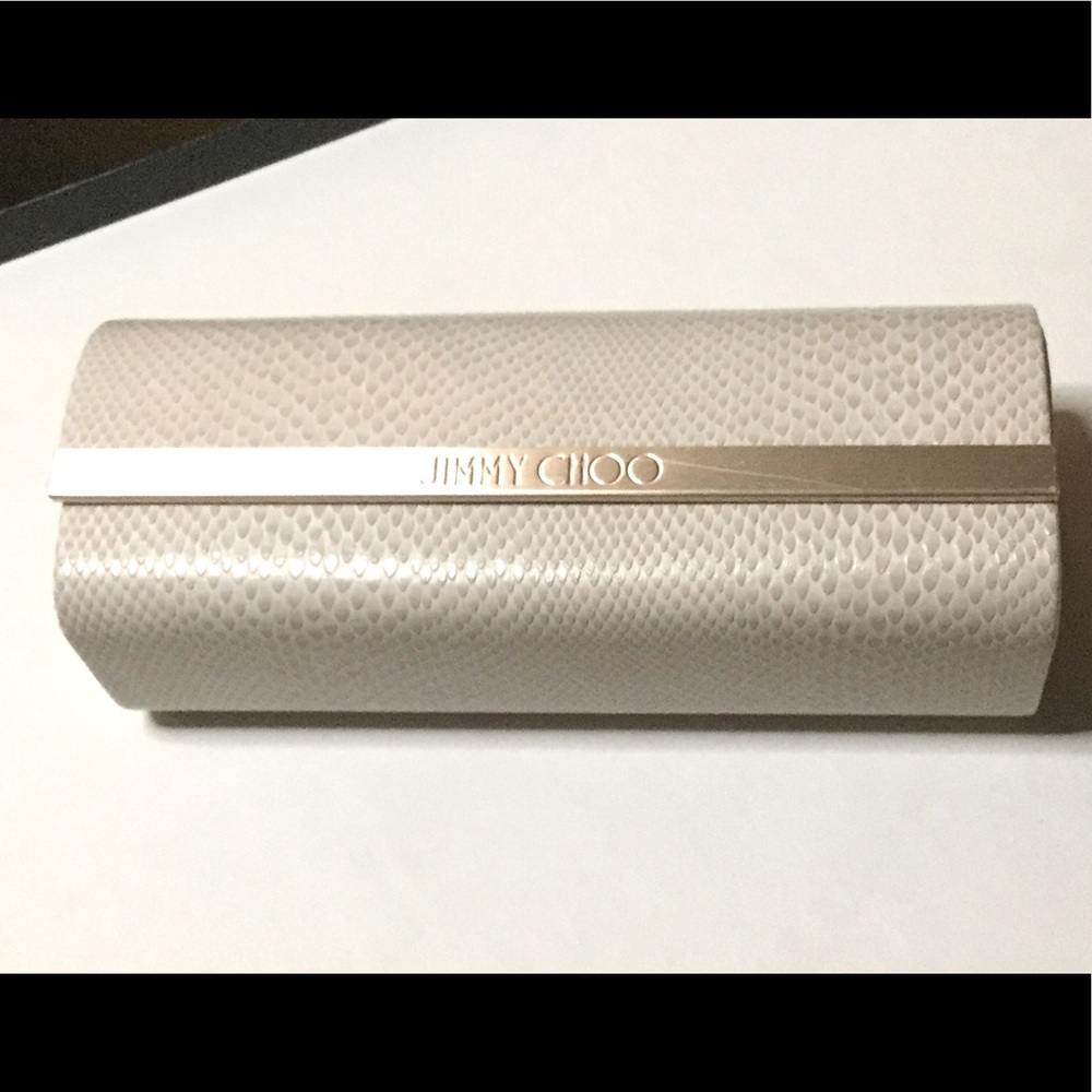 JIMMY CHOO SUNGLASSES CASE CREAM AND GOLD NWOT